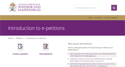 Desktop Screenshot of petitions.rbwm.gov.uk