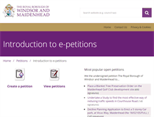 Tablet Screenshot of petitions.rbwm.gov.uk